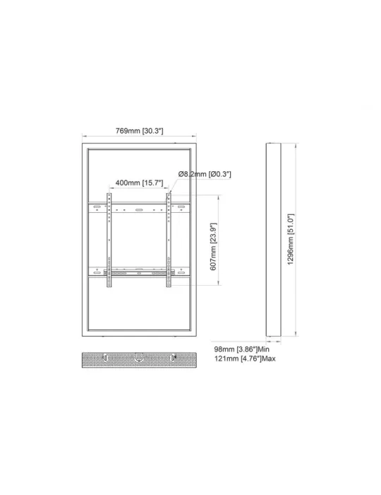 MULTIBRACKETS 6121 Frame for 55  monitor Multibrackets Enclosure 55  High Brightness Wall Medium Black - 55  screen VESA Max 6