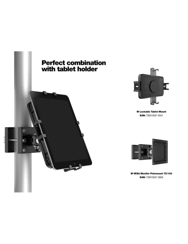 MULTIRACKETS 2659 Soporte de montaje en poste de 17 a 50 mm de diámetro Multibrackets VESA Monitor Polemount 75 100 - VESA Max