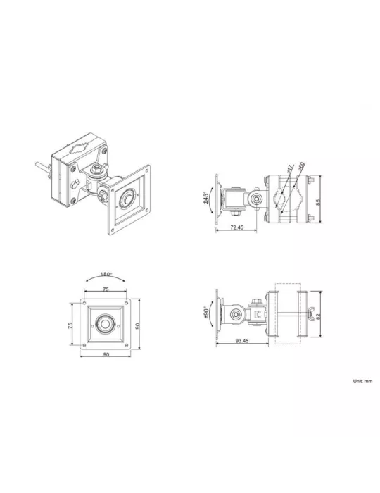 MULTIBRACKETS 2659 Halterung Pfostenbefestigung Durchmesser 17 bis 50 mm Multibrackets VESA Monitor Polemount 75 100 - VESA Ma