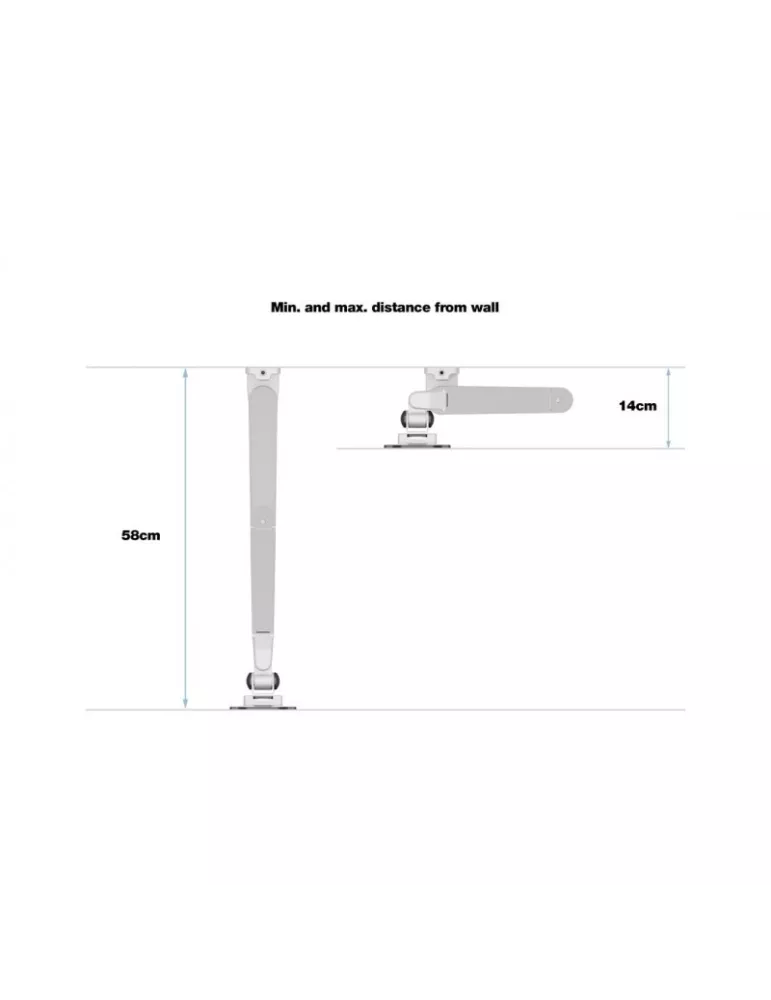 MULTIBRACKETS 1027 Soporte de mesa Multibrackets Gas Lift Arm Wall Single pour écran 15 - 32  Carga 10Kg Vesa Max 100x100 MULT