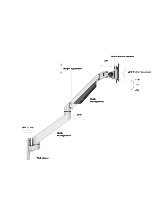 MULTIBRACKETS 1027 Soporte de mesa Multibrackets Gas Lift Arm Wall Single pour écran 15 - 32  Carga 10Kg Vesa Max 100x100 MULT