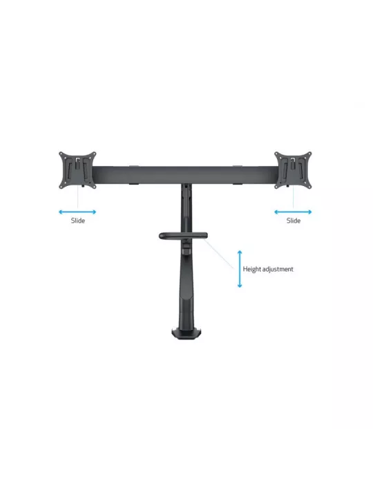MULTIBRACKETS 6355 Gelenkige Tischhalterung Multibrackets Gas Lift Arm w. Duo Crossbar - 2 Bildschirme von 15 -28  VESA Max 10