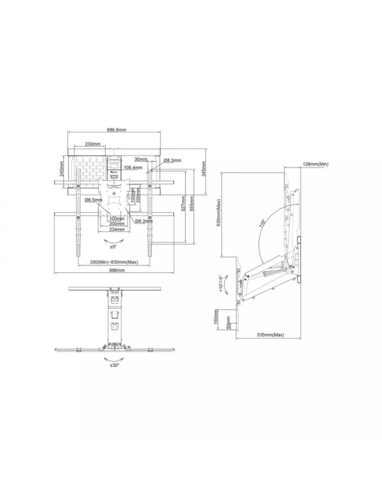 MULTIBRACKETS 0495 Motorized articulated wall mount Multibrackets FlexArm Full-motion Ref. MULTIBRACKETS MUL0495 | MusicGoodDe