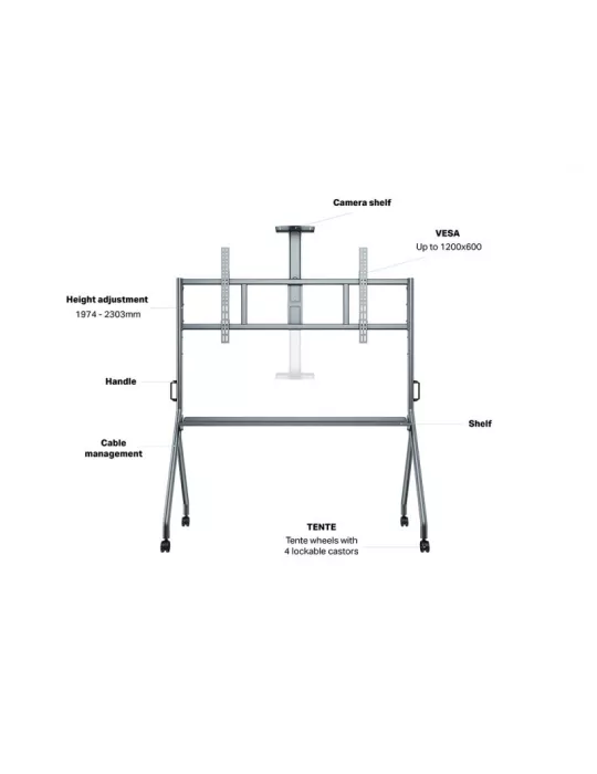 MULTIBRACKETS 4189 Support mobile visioconférence Multibrackets Collaboration FLoorstand 75''-100'' VESA Max 1200x600