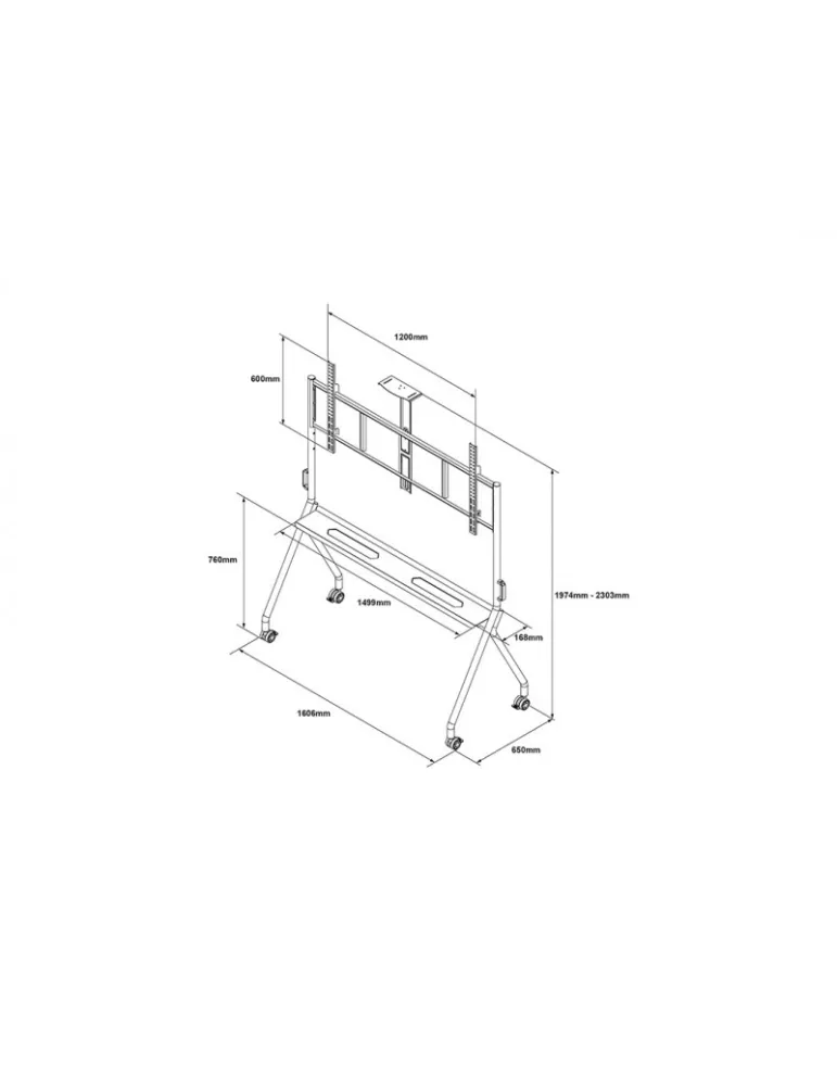 MULTIRACKETS 4189 Soporte móvil visioconférence Multibrackets Colaboración FLoorstand 75  -100   VESA Máx 1200x600 MULTIBRACKE