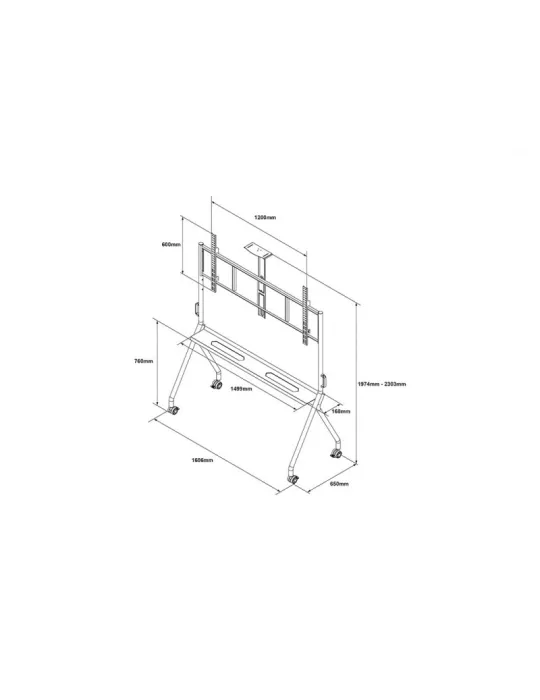 MULTIBRACKETS 4189 Mobiler Videokonferenzständer Multibrackets Collaboration FLoorstand 75  -100   VESA Max 1200x600 MULTIBRAC