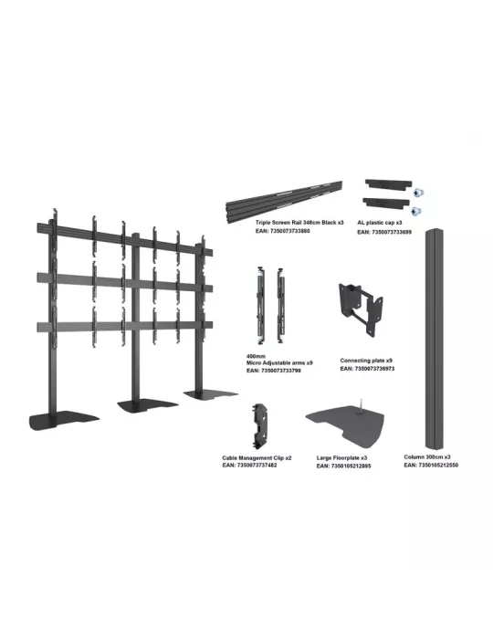 MULTIBRACKETS 3533 Support sol videowall  MBF3x3U 300 micro-ajustable Ref: