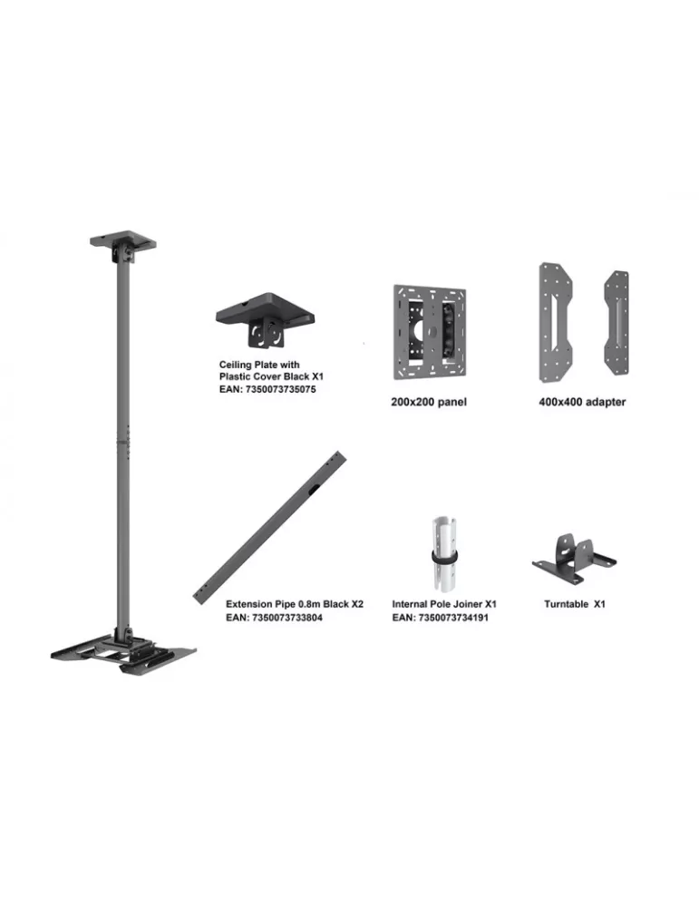 MULTIBRACKETS 5919 Deckenhalterung Multibrackets Ceiling Mount Pro Face Down Schwarz - Bildschirm 32 -65  VESA Max 400x400 MUL