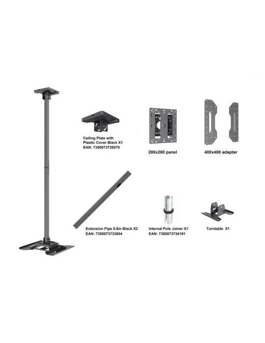 MULTIBRACKETS 5919 Support plafond Multibrackets Ceiling Mount Pro Face Down Noir - écran 32"-65" VESA Max 400x400