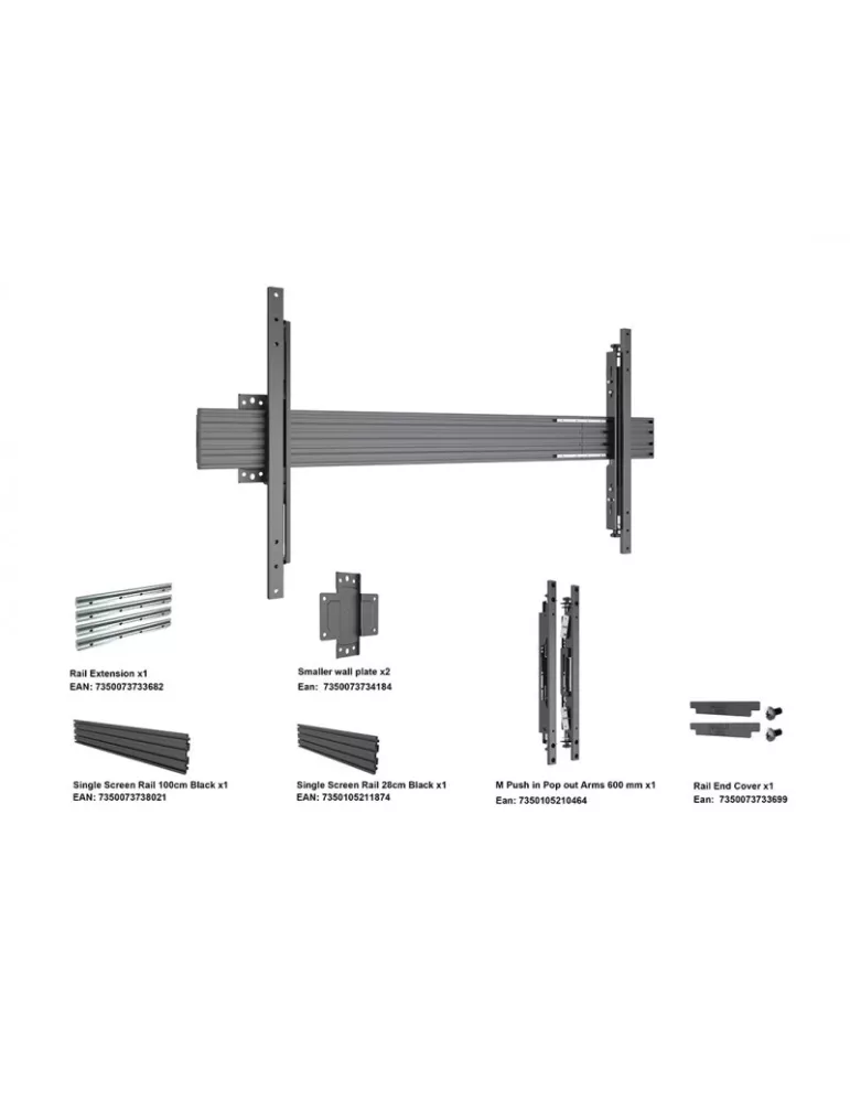 MULTIBRACKETS 4943 Verstellbare Wandhalterung Multibrackets Wallmount Pro MBW1U 1000 Micro Adjustable - 65 -120 -Bildschirm VE