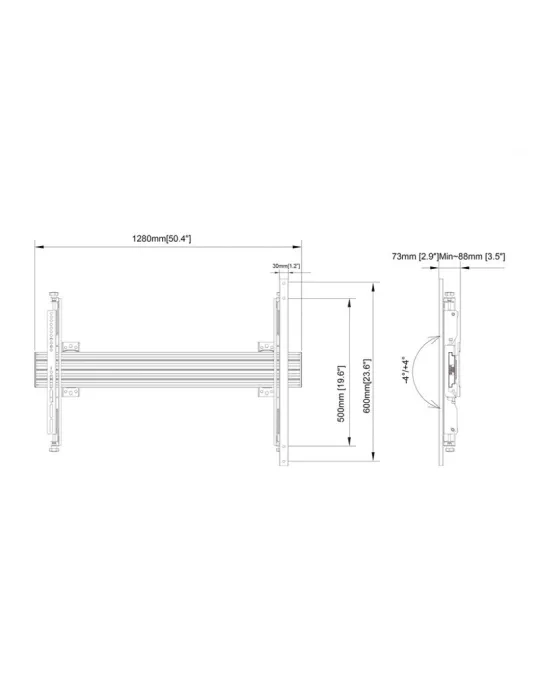 MULTIBRACKETS 4943 Multibrackets Wallmount Pro MBW1U 1000 Micro Soporte de pared ajustable - Pantalla de 65 -120  VESA Max 100
