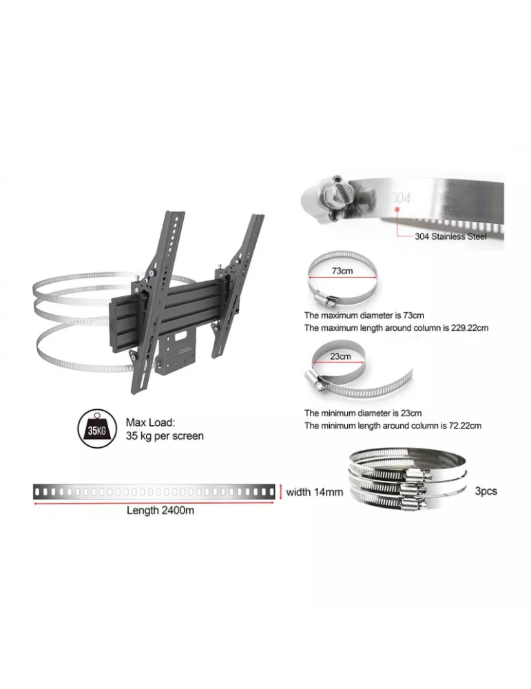 MULTIBRACKETS 8458 Support colonne inclinable Multibrackets Pro Series Wallmount Column REF  MULTIBRACKETS MUL8458 | MusicGood