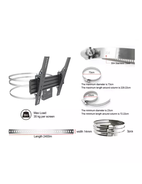 MULTIBRACKETS 8458 Support colonne inclinable Multibrackets Pro Series Wallmount Column REF  MULTIBRACKETS MUL8458 | MusicGood
