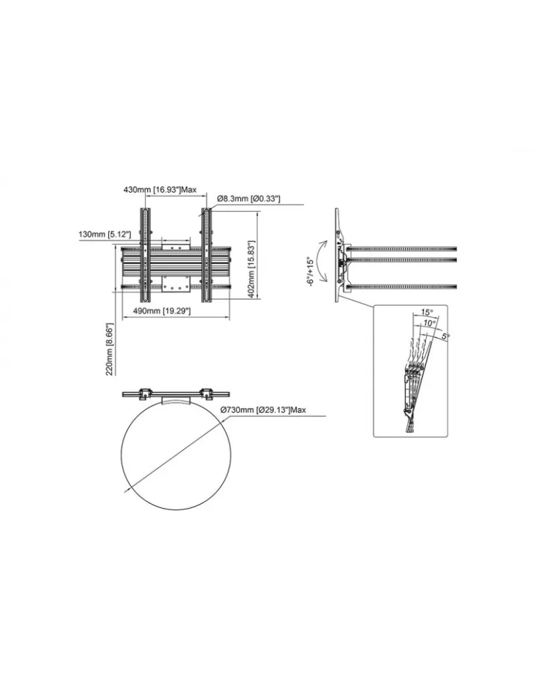 MULTIBRACKETS 8458 Support colonne inclinable Multibrackets Pro Series Wallmount Column REF  MULTIBRACKETS MUL8458 | MusicGood