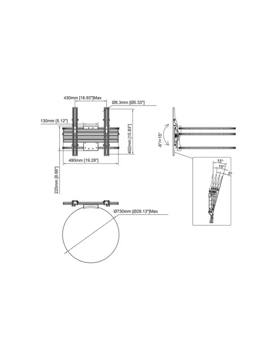 MULTIBRACKETS 8458 Support colonne inclinable Multibrackets Pro Series Wallmount Column REF  MULTIBRACKETS MUL8458 | MusicGood