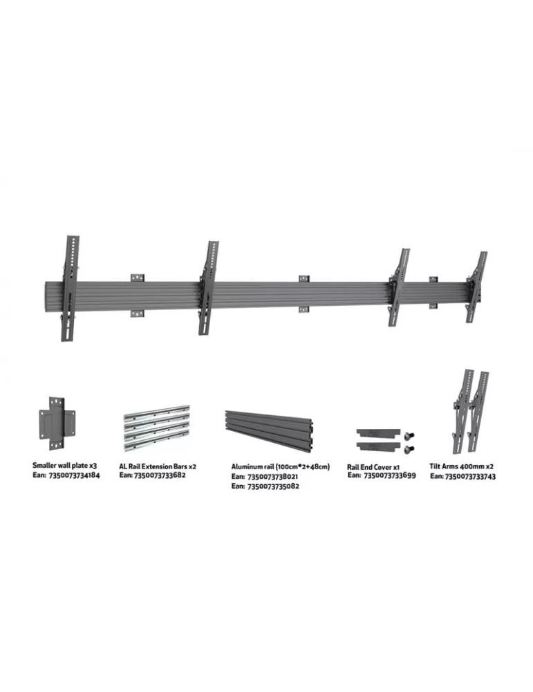 MULTIBRACKETS 5766 Support mural Multibrackets Wallmount Pro MBW2UHD Tilt - 2 écrans 65"-75" VESA Max 600x400
