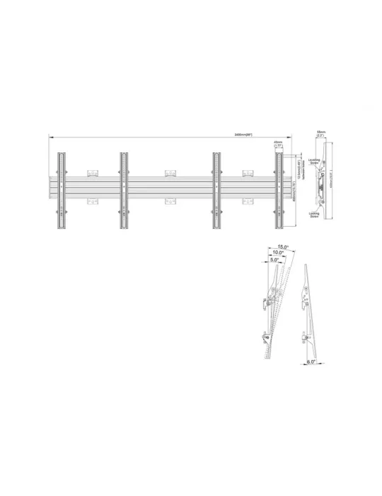 MULTIBRACKETS 5766 Support mural Multibrackets Wallmount Pro MBW2UHD Tilt - 2 écrans 65"-75" VESA Max 600x400