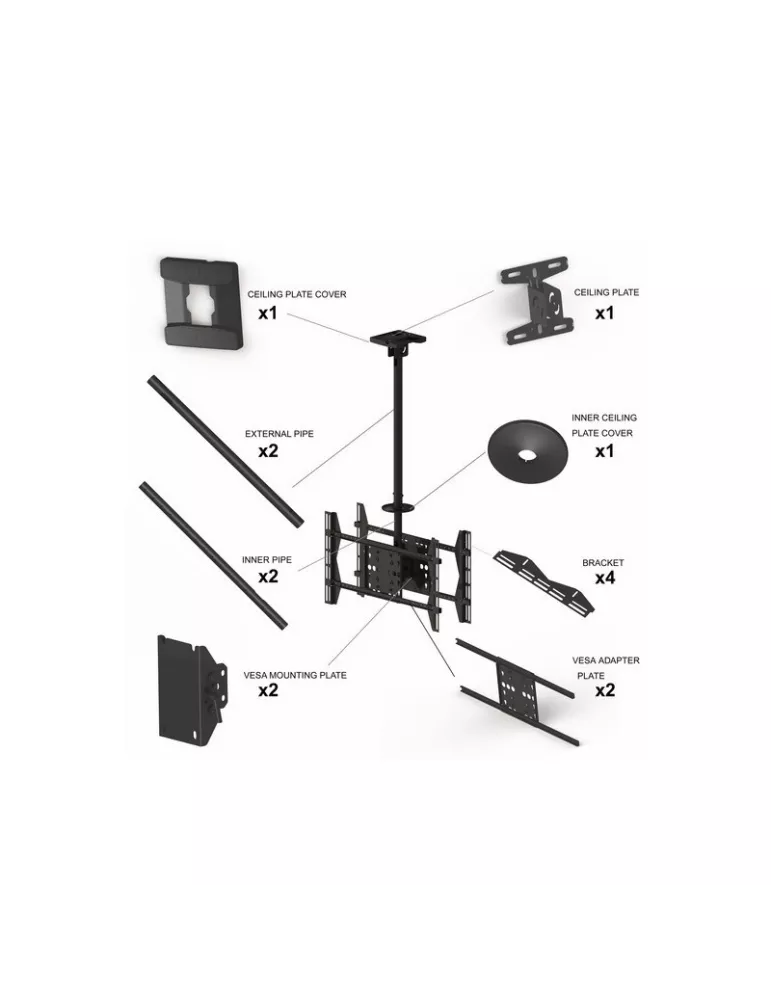 MULTIBRACKETS 5491 Soporte multisoporte Multibrackets Public Ceilingmount Large Back to Back - écran dos à dos 55 -70  VESA Ma