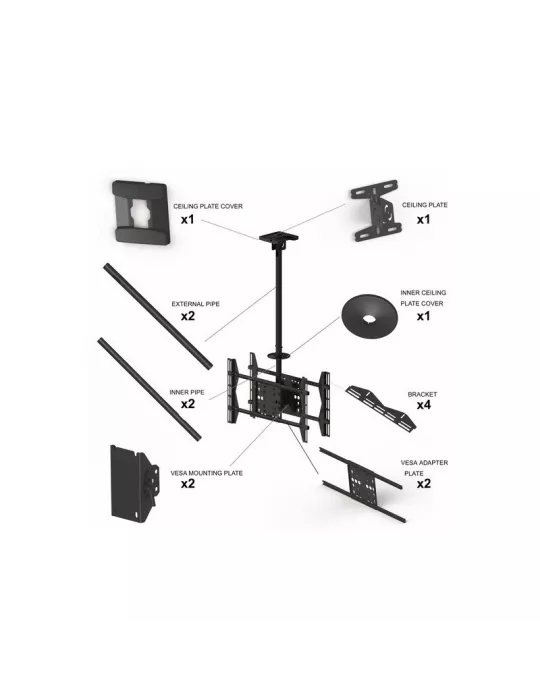MULTIBRACKETS 5491 Support plafond Multibrackets Public Ceilingmount Large Back to Back - écrans dos à dos 55 -70  VESA Max 60