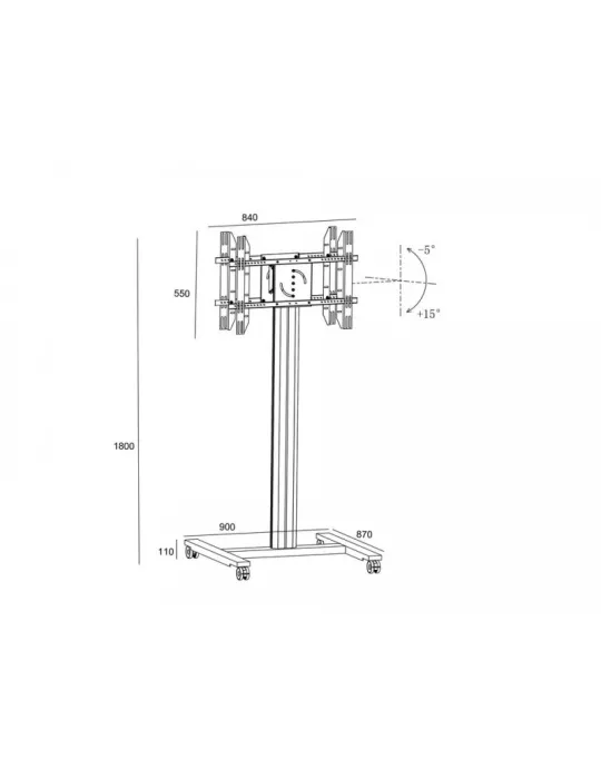 MULTIBRACKETS 5990 Support mobile 2 Ecrans dos à dos Multibrackets Public Display Stand 180 HD Back to Back Silver - écran 55"-
