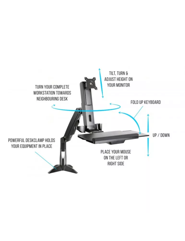 MULTIBRACKETS 4634 Multibrackets Flex Desk Workstation - 15 -27  screen VESA Max 100x100 MULTIBRACKETS MUL4634 | MusicGoodDeal