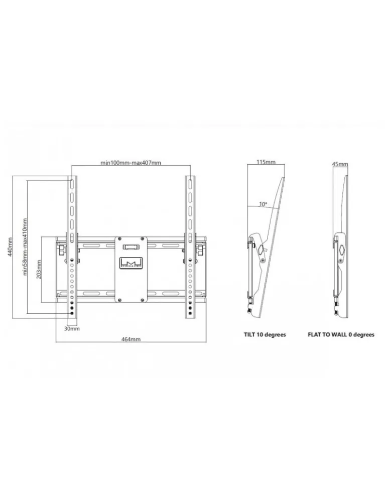 MULTIBRACKETS 4012 Support mural inclinable Multibrackets Universal Tilt Wallmount Medium REF  MULTIBRACKETS MUL4012 | MusicGo