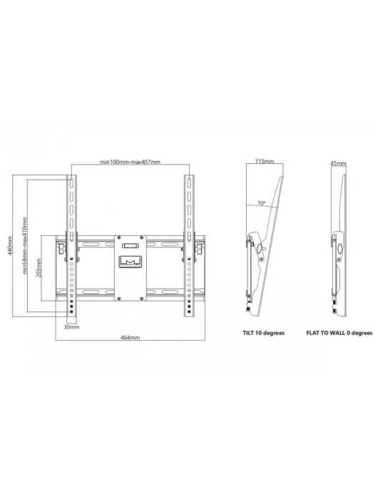 MULTIBRACKETS 4012 Support mural inclinable Multibrackets Universal Tilt Wallmount Medium REF  MULTIBRACKETS MUL4012 | MusicGo