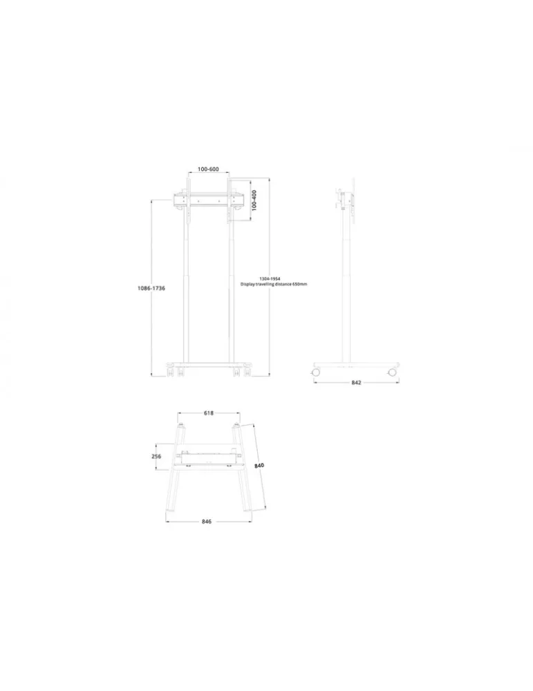 MULTIBRACKETS 9066 Support mobile motorisé Blanc  FloorStand Flip 2 60kg