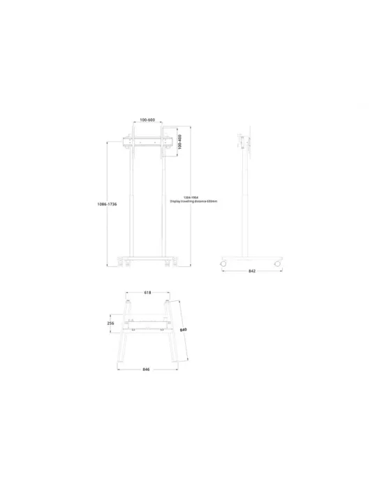 MULTIBRACKETS 9066 Support mobile motorisé Blanc  FloorStand Flip 2 60kg