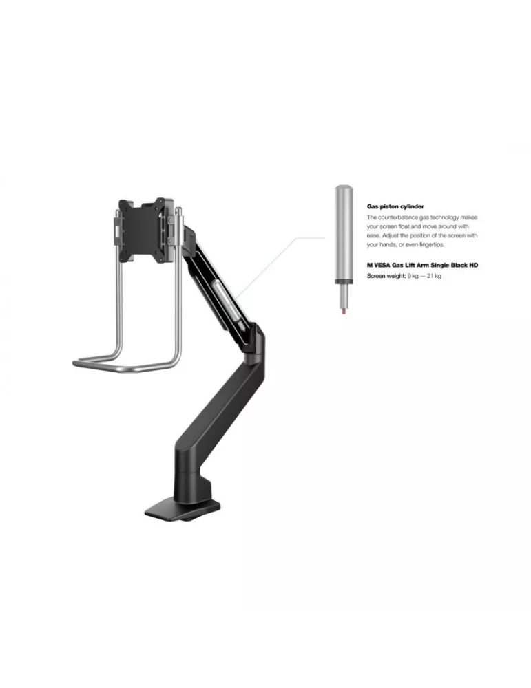 MULTIBRACKETS 2611 Support de table articulé avec poignée Multibrackets Gas Lift Arm Single - écran de 15"- 32" VESA Max 100x10