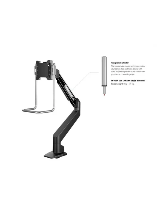 MULTIBRACKETS 2611 Gelenkige Tischhalterung mit Griff Multibrackets Gas Lift Arm Single - Bildschirm von 15 - 32  VESA Max 100