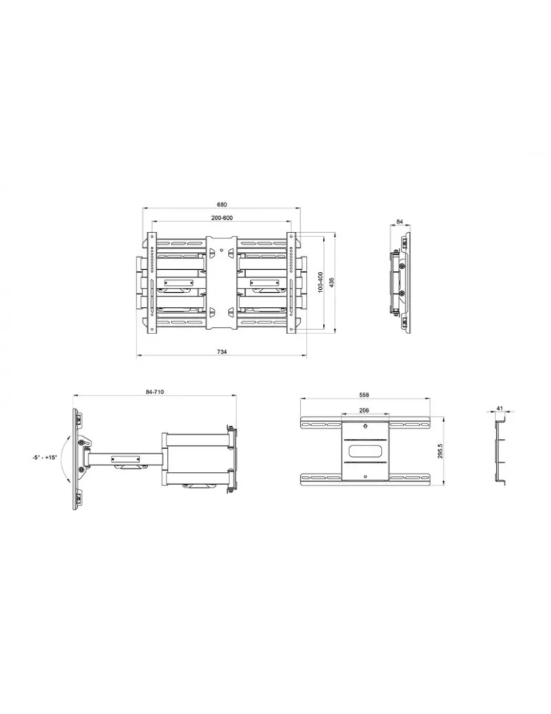 MULTIBRACKETS 2616 Articule Multibrackets Flexarm Pro 125kg Super Duty Plus soporte de pared para pantallas LCD 55 -110  VESA