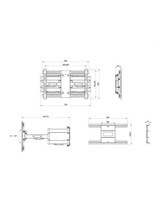 MULTIBRACKETS 2616 Wandhalterung Articule Multibrackets Flexarm Pro 125kg Super Duty Plus für LCD-Bildschirm 55 -110  VESA 600