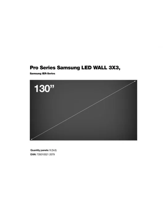 MULTIBRACKETS 2079 Support mur d'images Multibrackets Samsung LED WALL 3X3 Samsung IER-Series