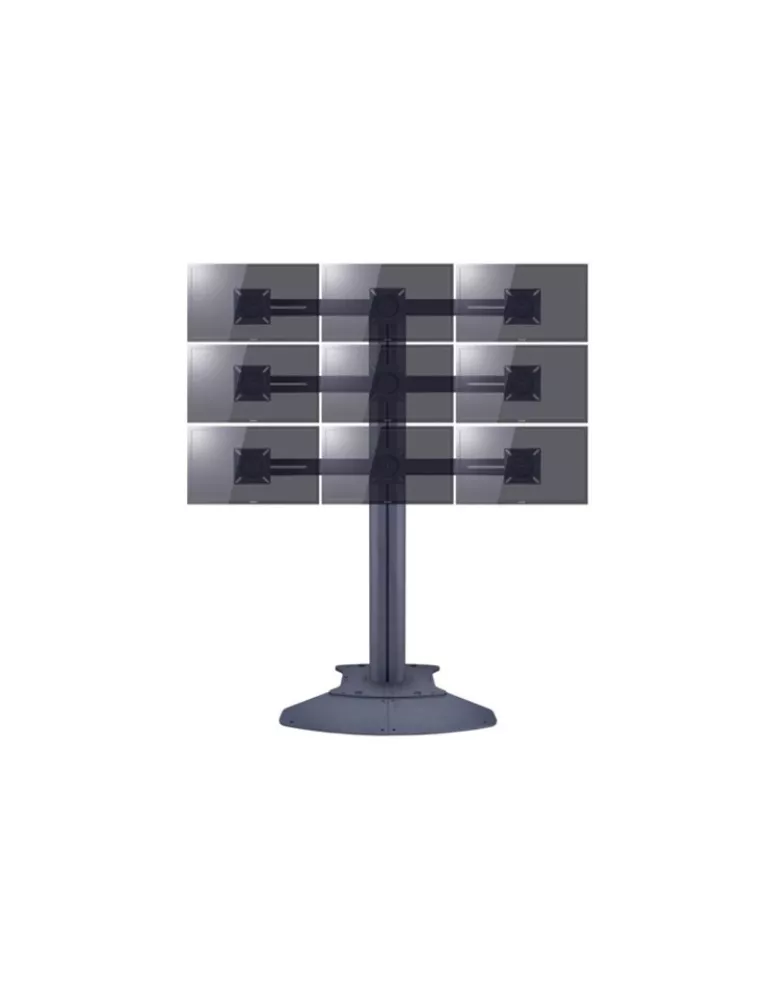 MULTIBRACKETS 6351 Bildschirmständer Multibrackets Public Display Stand Triple Screen Mount Silber - 3 Bildschirme 10 -24  VES