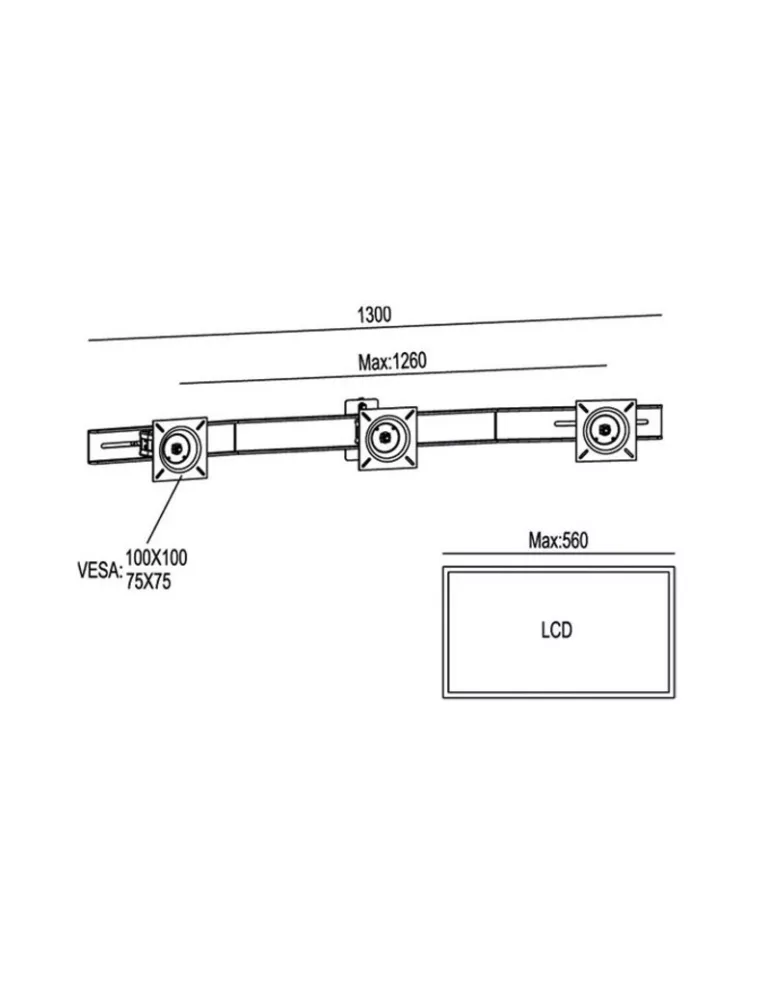 MULTIBRACKETS 6351 Support écran Multibrackets Public Display Stand Triple Screen Mount Silver - 3 screens 10 -24  VESA Max 10