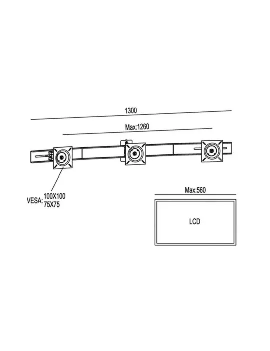 MULTIBRACKETS 6351 Support écran Multibrackets Public Display Stand Triple Screen Mount Silver - 3 écrans 10"-24" VESA Max 100x