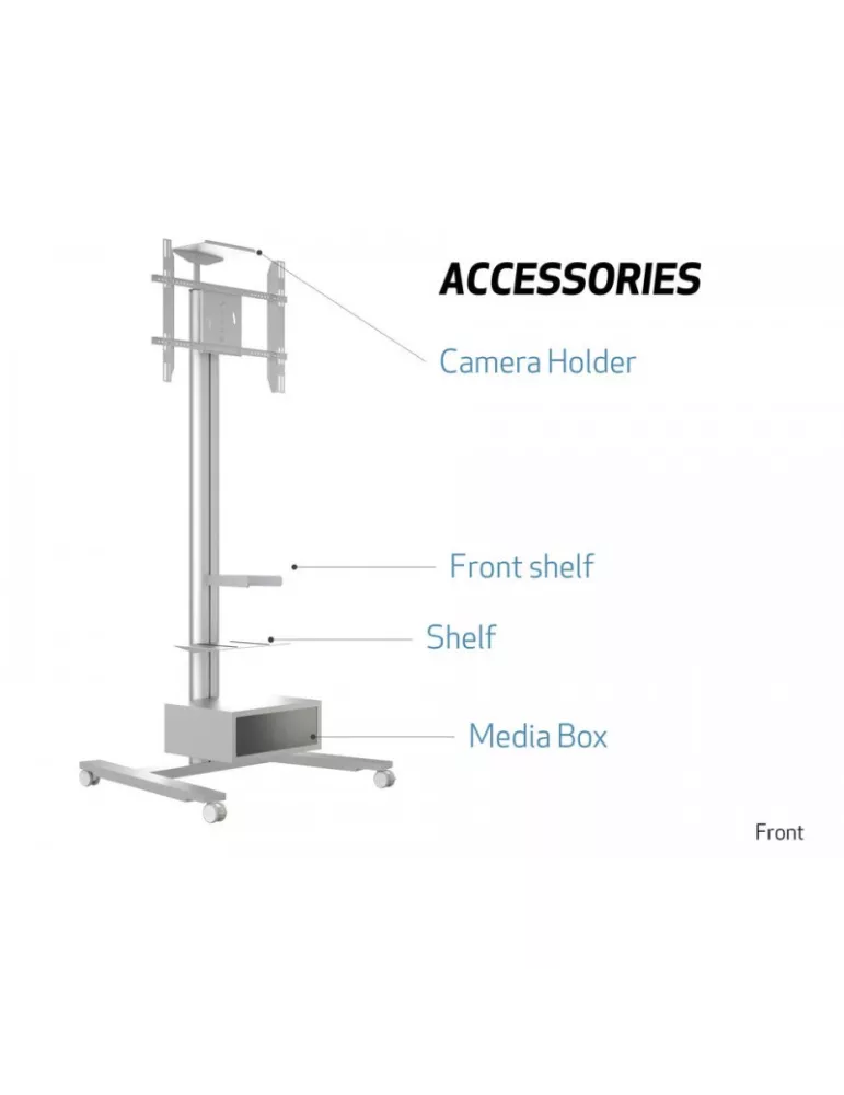MULTIBRACKETS 5341 Soporte móvil Multibrackets Public Display Stand 210 HD Single Silver - pantalla 55 -80  VESA Max 800x500 M