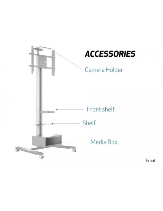 MULTIBRACKETS 5341 Support mobile Multibrackets Public Display Stand 210 HD Single Silver - écran 55"-80" VESA Max 800x500