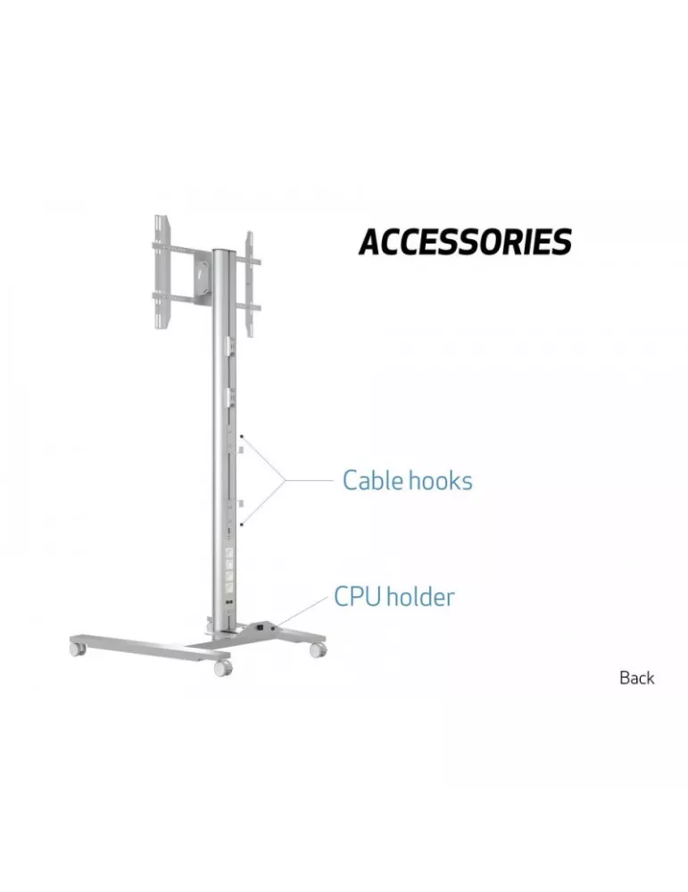 MULTIBRACKETS 5341 Support mobile Multibrackets Public Display Stand 210 HD Single Silver - screen 55 -80  VESA Max 800x500 MU