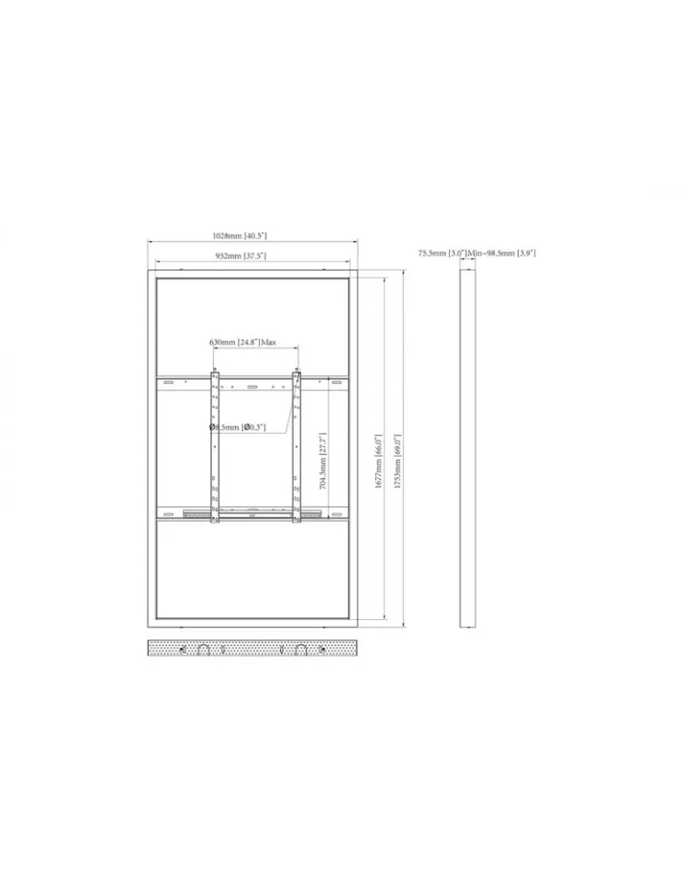MULTIBRACKETS 1263 Wandrahmen Bildschirm 75   Multibrackets Enclosure 75   Wall Large Black - REF  MULTIBRACKETS MUL1263 | Mus