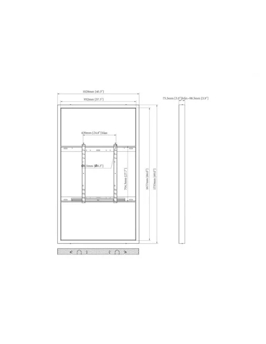 MULTIBRACKETS 1263 Cadre mural ecran 75'' Multibrackets Enclosure 75'' Wall Large Black - REF: