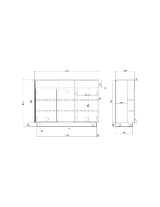 MULTIBRACKETS 4707 Meuble élévateur pour écran plat Multibrackets Cabinet TV-Lift - écran 55" VESA 600x400 - Noir