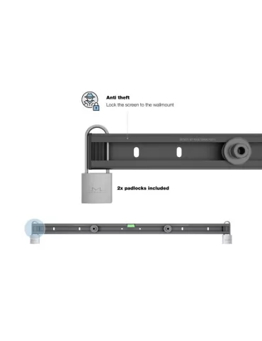 MULTIBRACKETS 4166 Support mural fixe sécurisé pour écran Portrait : 40-75" ou Paysage : 32-65" 2
