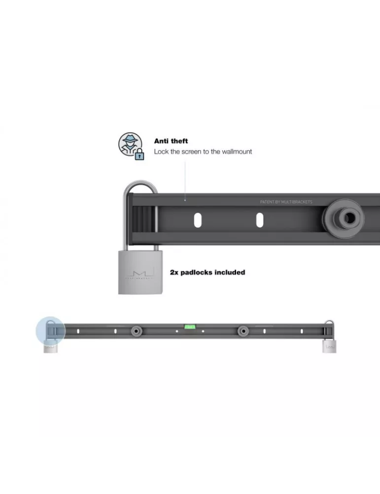 MULTIBRACKETS 4166 Secure fixed wall mount for Portrait  40-75  or Landscape  32-65  screens MULTIBRACKETS MUL4166 | MusicGood