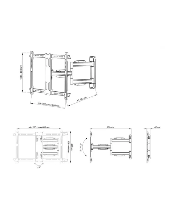 MULTIBRACKETS 2758 Multibrackets FlexArm Pro 40kg HD Single articulated wall mount for LCD screens 40 -75  - Weight 40kg Vesa