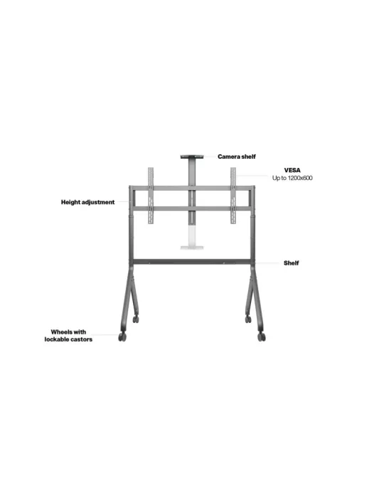 MULTIBRACKETS 6770 Mobiler Bodenständer Multibrackets Collaboration Floorstand - 65 -100 -Bildschirm VESA Max 1200x600 MULTIBR
