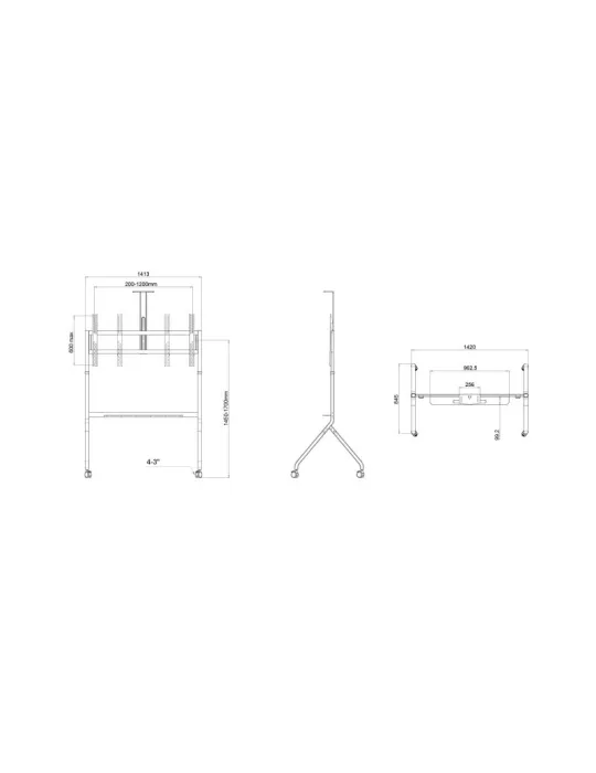 MULTIBRACKETS 6770 Support sol mobile Multibrackets Collaboration Floorstand - écran 65 -100  VESA Max 1200x600 MULTIBRACKETS