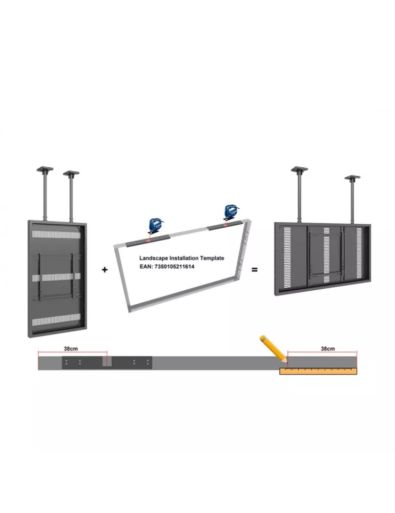 MULTIBRACKETS 5827 Deckenhalterung mit Gehäuse Multibrackets Enclosure 75  Ceiling Medium Schwarz - 75 -Bildschirm VESA Max 60