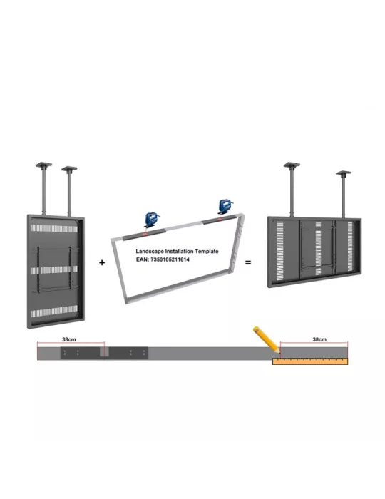 MULTIBRACKETS 5827 Support plafond avec caisson Multibrackets Enclosure 75" Ceiling Medium Noir - écran 75" VESA Max 600x400